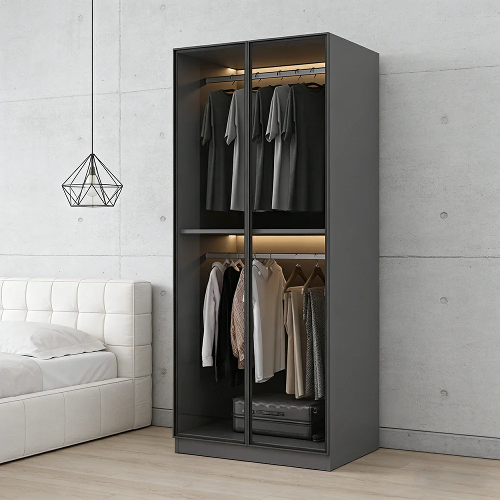LIVARA 80cm Glass Display Cabinet - Organised Storage Solution with Tempered Glass & Aluminium Frame, Dust & Moisture-Resistant Base - Image 2