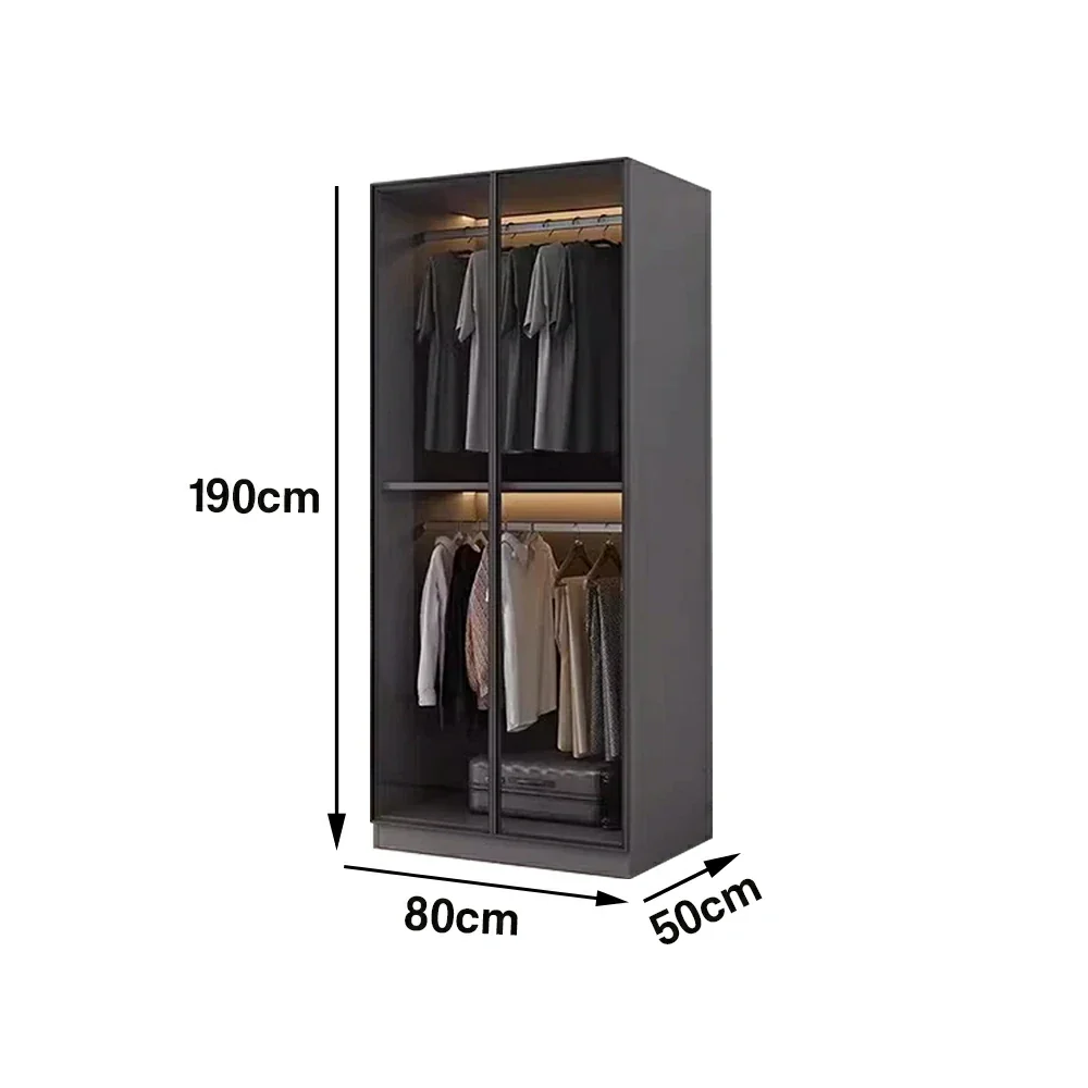 LIVARA 80cm Glass Display Cabinet - Organised Storage Solution with Tempered Glass & Aluminium Frame, Dust & Moisture-Resistant Base - Image 5