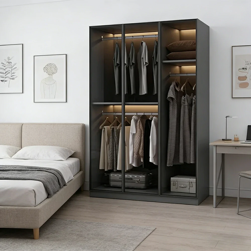 LIVARA 120cm Glass Display Cabinet - Organised Storage Solution with Tempered Glass & Aluminium Frame, Dust & Moisture-Resistant Base - Image 2