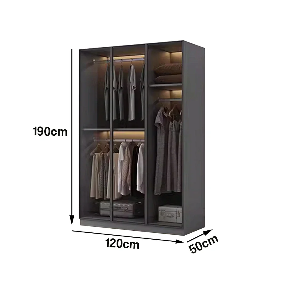 LIVARA 120cm Glass Display Cabinet - Organised Storage Solution with Tempered Glass & Aluminium Frame, Dust & Moisture-Resistant Base - Image 5