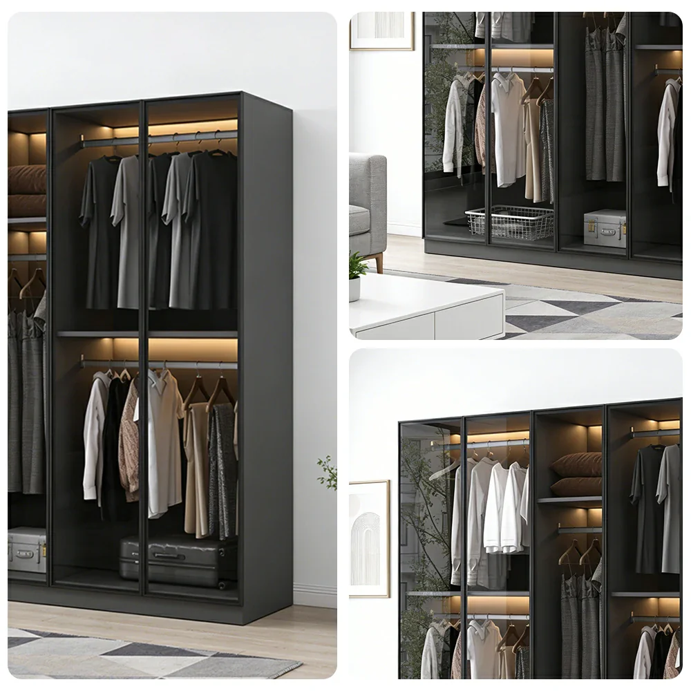 LIVARA 180/200cm Glass Display Cabinet - Organised Storage Solution with Tempered Glass & Aluminium Frame, Dust & Moisture-Resistant Base - Image 3