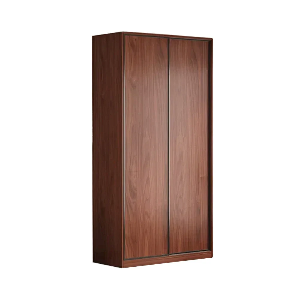 LIVARA 100/120cm Sliding Door Wardrobe - Space-Saving Design with Solid Oak Construction, Quiet Glide Tracks & Heavy-Duty Hanging Rail - Walnut