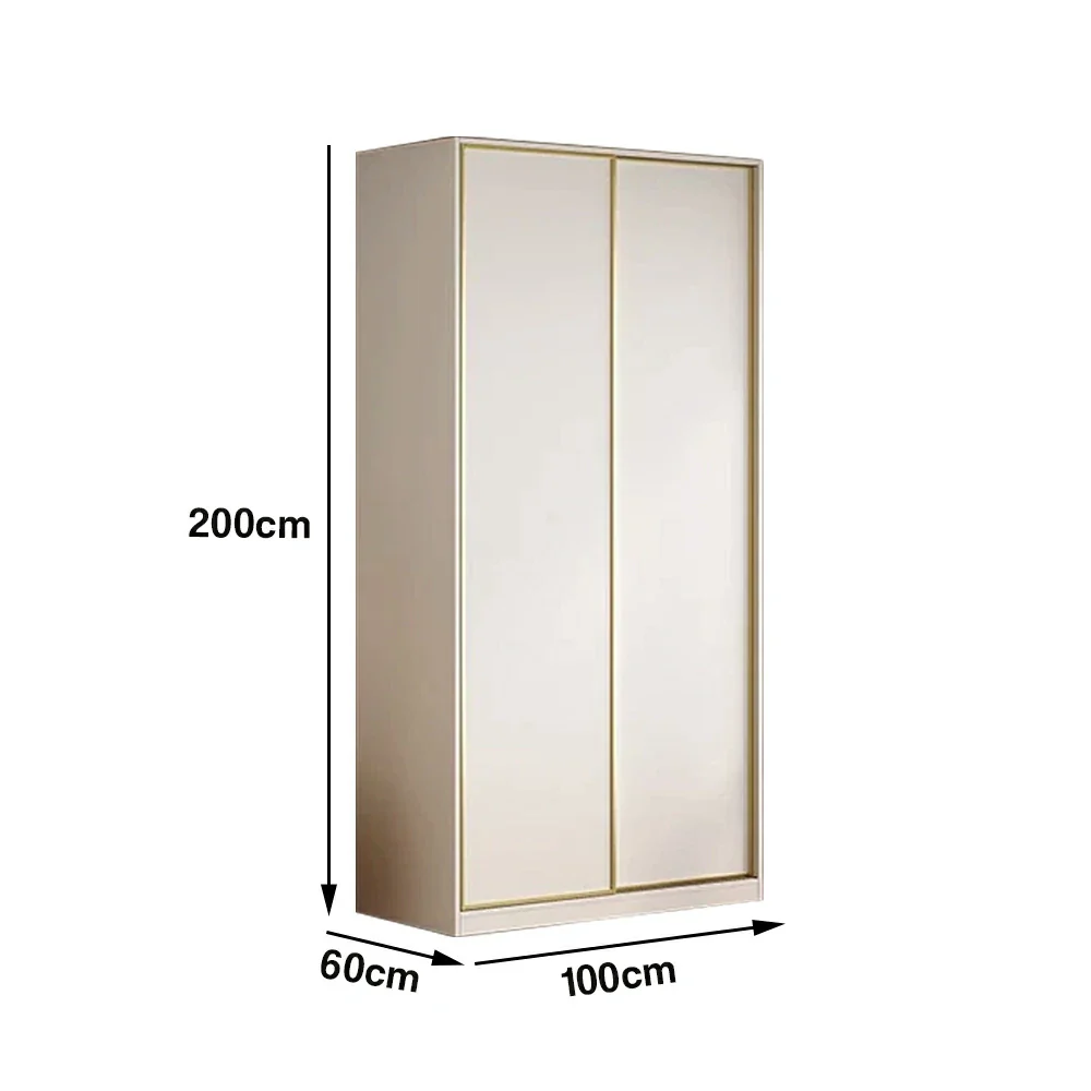 LIVARA 100/120cm Sliding Door Wardrobe - Space-Saving Design with Solid Oak Construction, Quiet Glide Tracks & Heavy-Duty Hanging Rail - White - Image 5