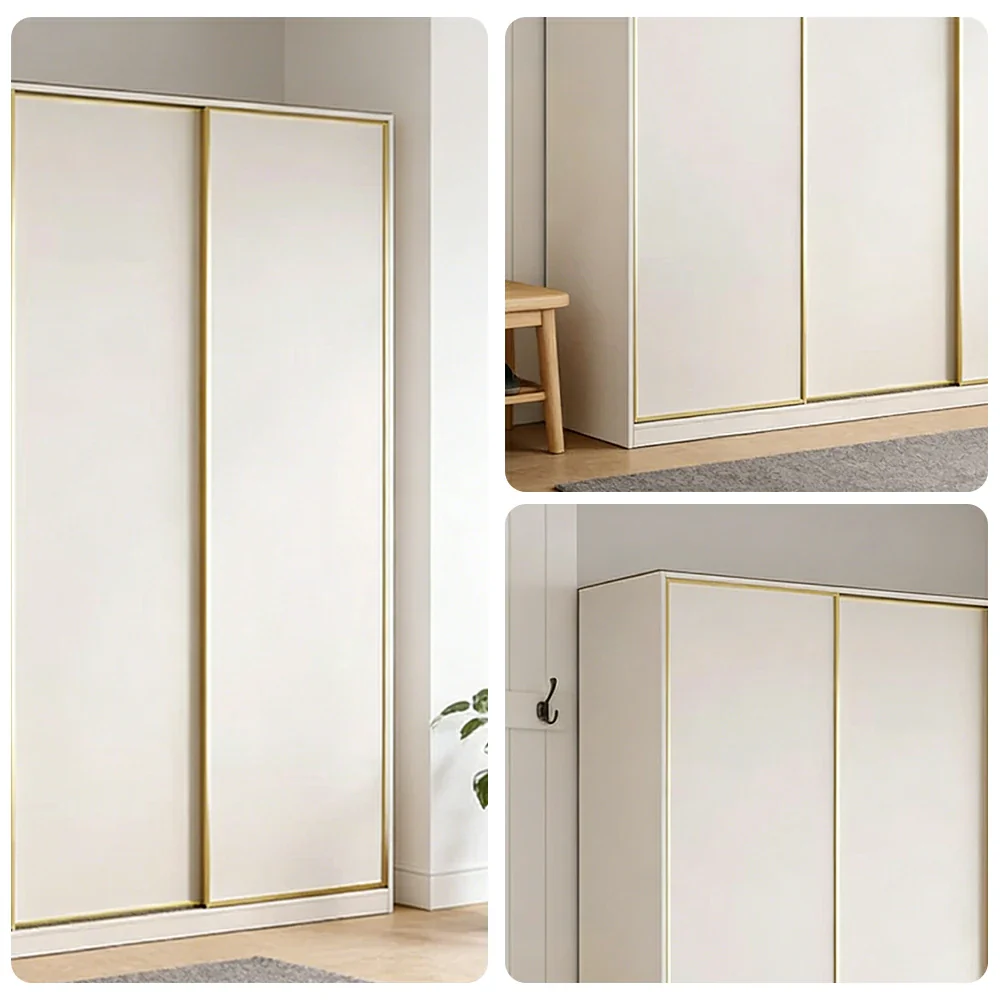 LIVARA 180/200cm Sliding Door Wardrobe - Space-Saving Design with Solid Oak Construction, Quiet Glide Tracks & Heavy-Duty Hanging Rail - White - Image 3