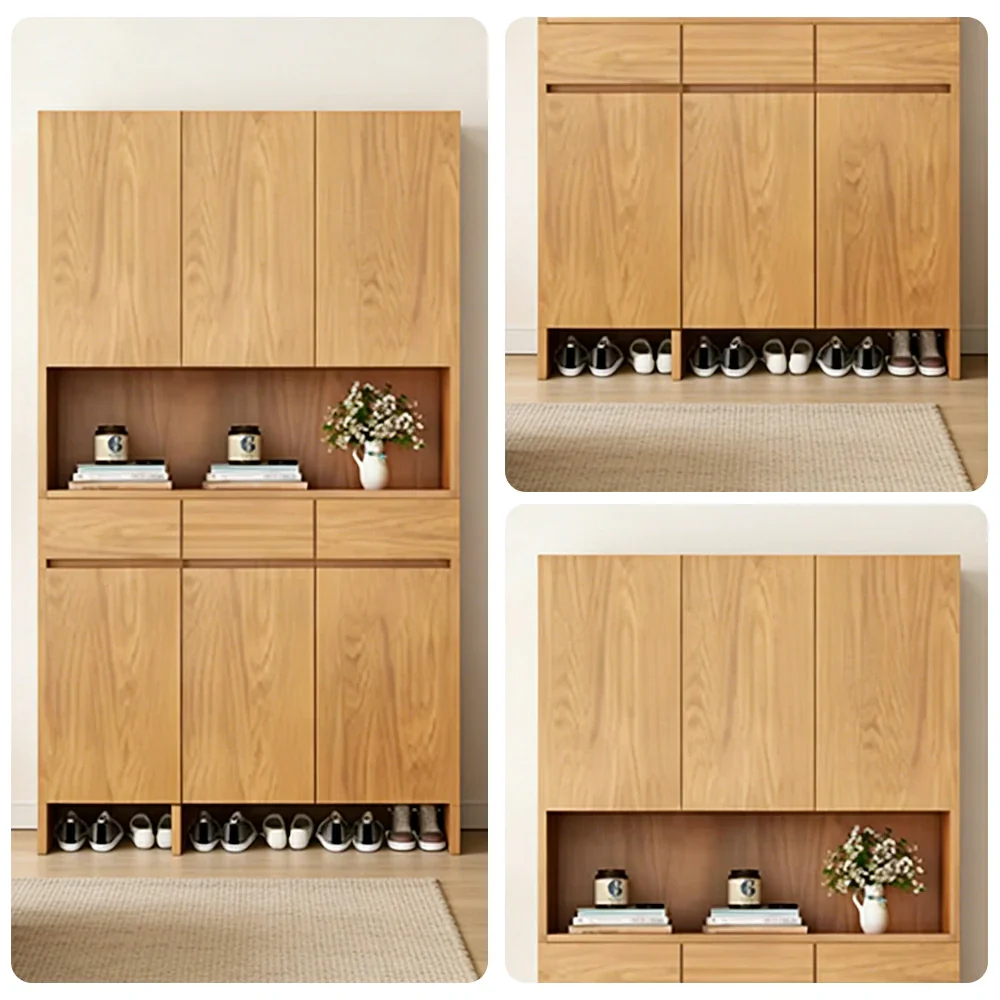 LIVARA 120cm Storage Cabinet - Multi-Shelf & Drawer Organiser with Eco Solid Wood Panels, Slim 35cm Depth & Flush Wall Design - Image 3