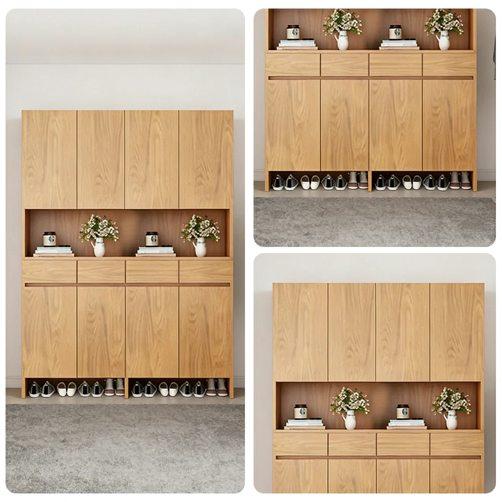 LIVARA 140/160cm Storage Cabinet - Multi-Shelf & Drawer Organiser with Eco Solid Wood Panels, Slim 35cm Depth & Flush Wall Design - Image 3