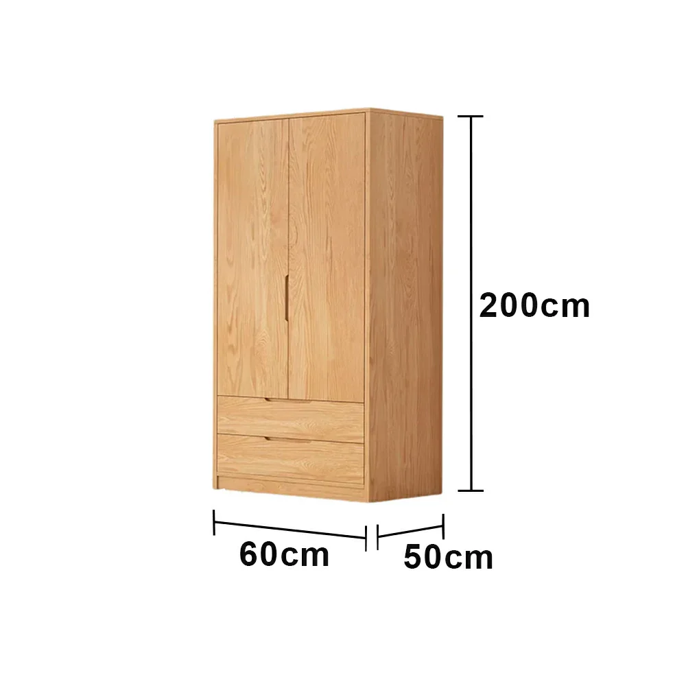 LIVARA 60/80cm Modern Wardrobe Cabinet - Flush Inset Door Design, Solid Timber Construction, Soft-Close Hinges & Quiet Drawers - Wood - Image 5