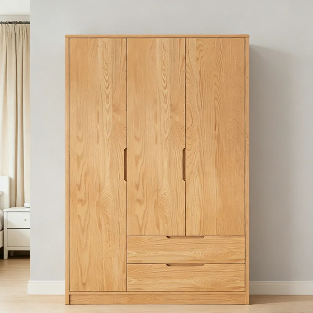 LIVARA 120cm Modern Wardrobe Cabinet - Flush Inset Door Design, Solid Timber Construction, Soft-Close Hinges & Quiet Drawers - Wood - Image 4
