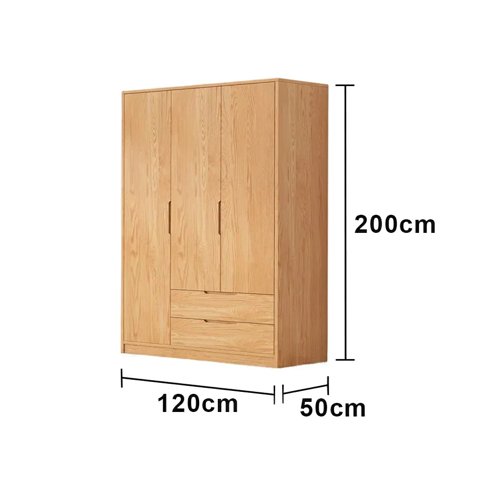 LIVARA 120cm Modern Wardrobe Cabinet - Flush Inset Door Design, Solid Timber Construction, Soft-Close Hinges & Quiet Drawers - Wood - Image 5