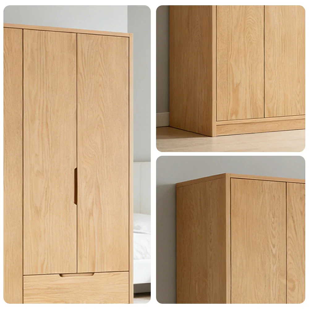 LIVARA 140/160cm Modern Wardrobe Cabinet - Flush Inset Door Design, Solid Timber Construction, Soft-Close Hinges & Quiet Drawers - Wood - Image 3
