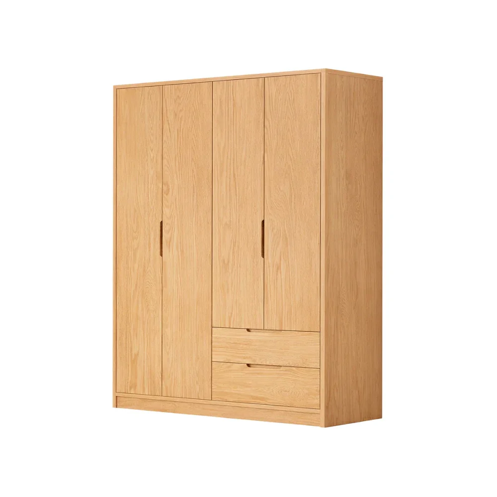 LIVARA 140/160cm Modern Wardrobe Cabinet - Flush Inset Door Design, Solid Timber Construction, Soft-Close Hinges & Quiet Drawers - Wood - Image 6