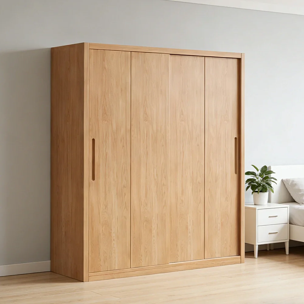 LIVARA 120/140cm Sliding Door Wardrobe - Soft-Close Glide System, North American Pine Construction, Space-Saving Bedroom Storage - Wood - Image 2