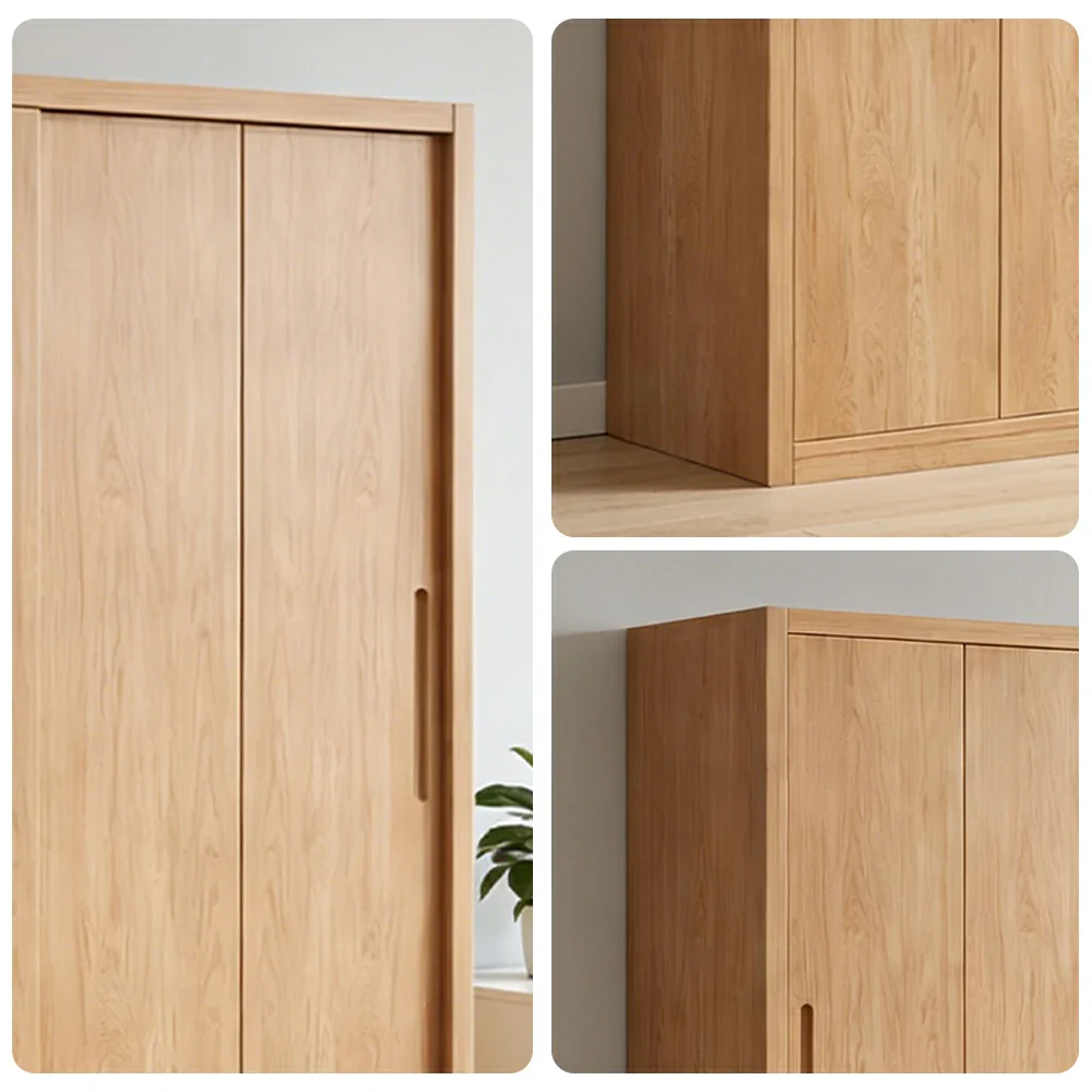 LIVARA 120/140cm Sliding Door Wardrobe - Soft-Close Glide System, North American Pine Construction, Space-Saving Bedroom Storage - Wood - Image 3