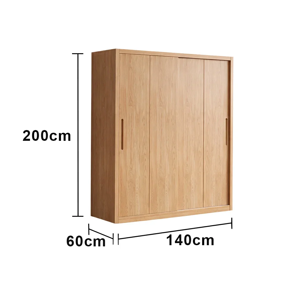 LIVARA 120/140cm Sliding Door Wardrobe - Soft-Close Glide System, North American Pine Construction, Space-Saving Bedroom Storage - Wood - Image 6