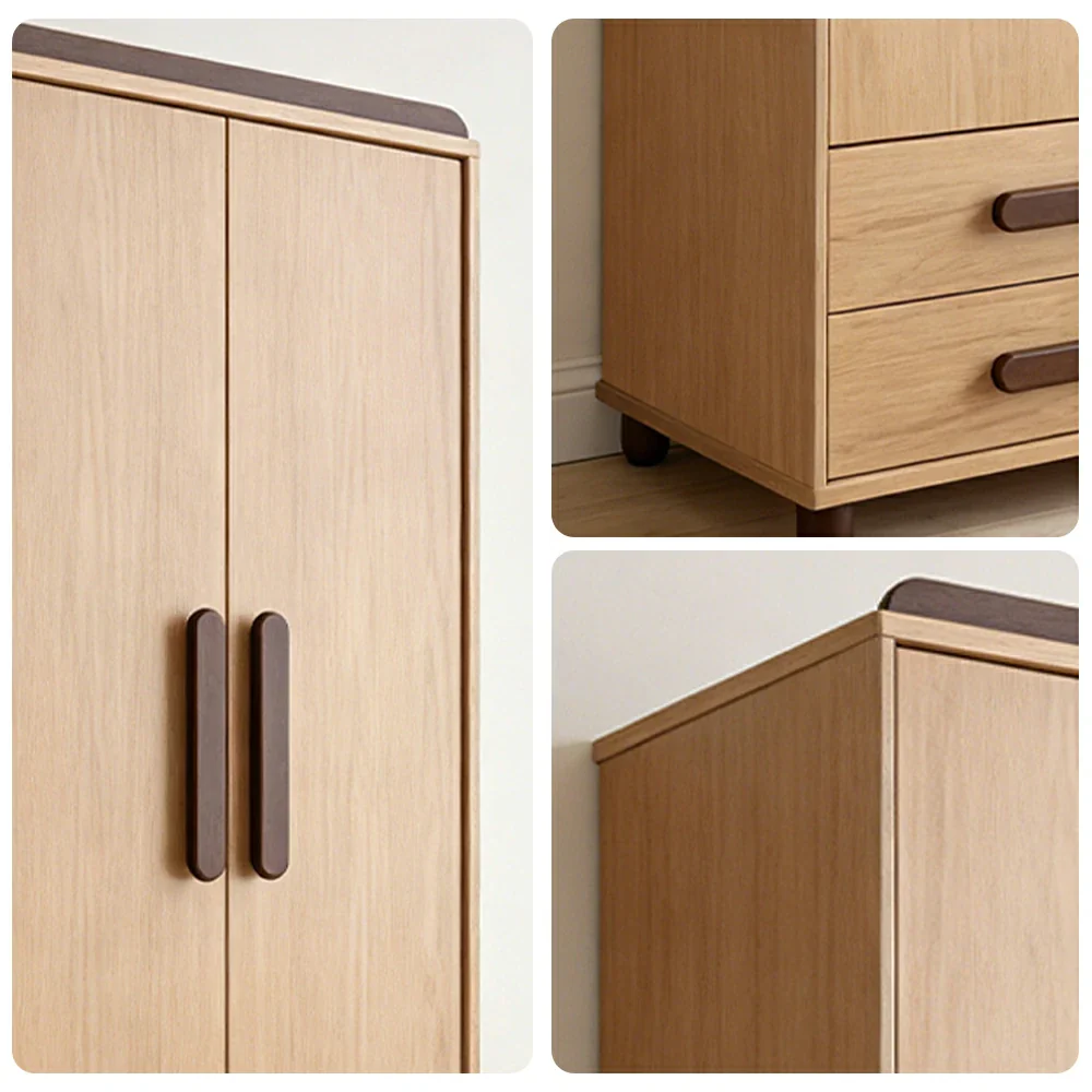 LIVARA 60/70cm Kids Wardrobe - Organised Hanging & Drawer Storage with Solid Finnish Pine Wood Frame, Rounded Safety Edges & Raised Legs - Image 3