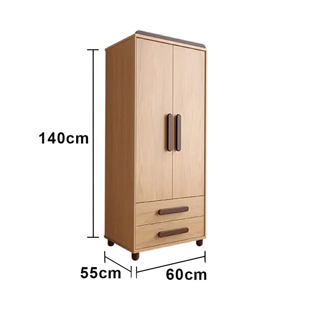 LIVARA 60/70cm Kids Wardrobe - Organised Hanging & Drawer Storage with Solid Finnish Pine Wood Frame, Rounded Safety Edges & Raised Legs - Image 5