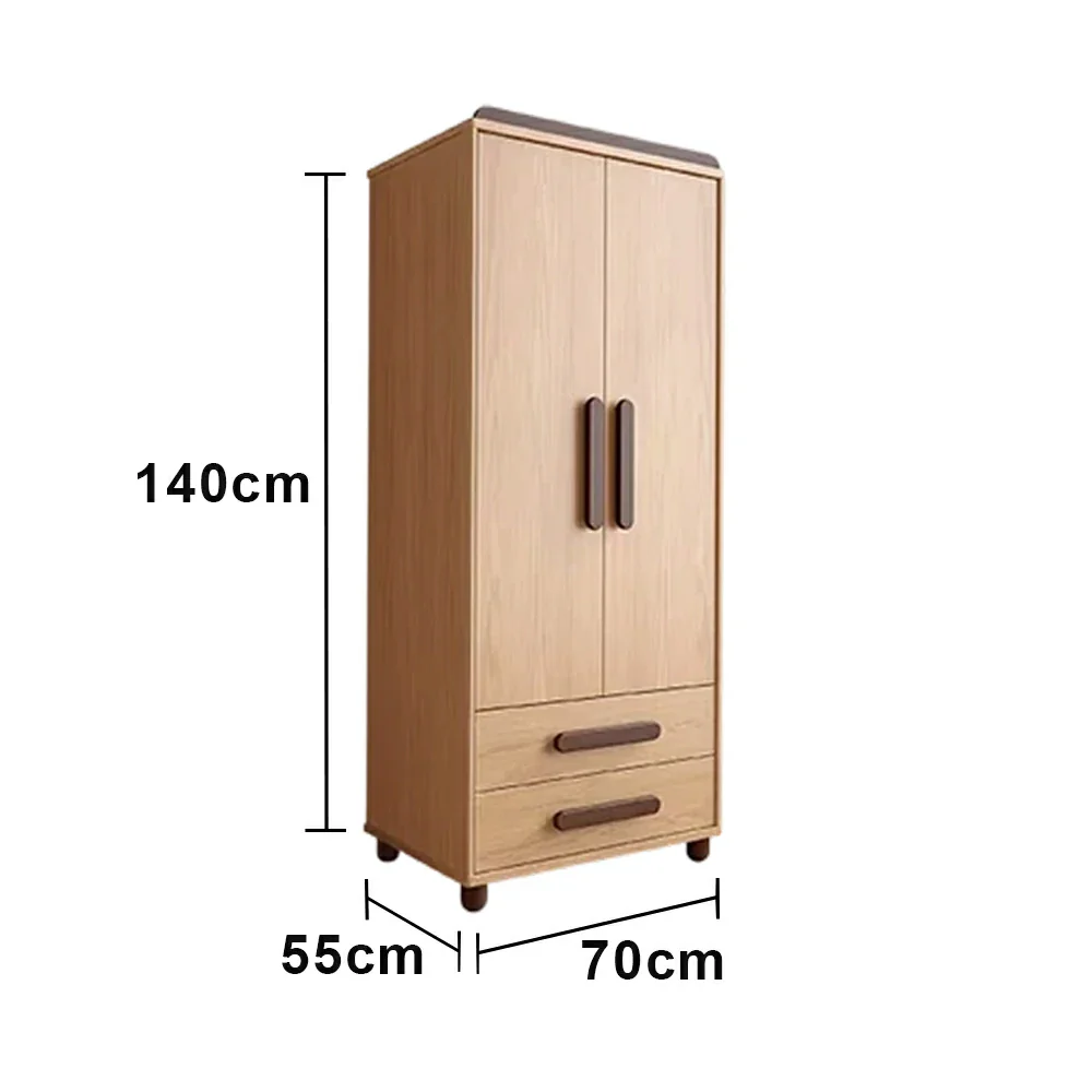 LIVARA 60/70cm Kids Wardrobe - Organised Hanging & Drawer Storage with Solid Finnish Pine Wood Frame, Rounded Safety Edges & Raised Legs - Image 6