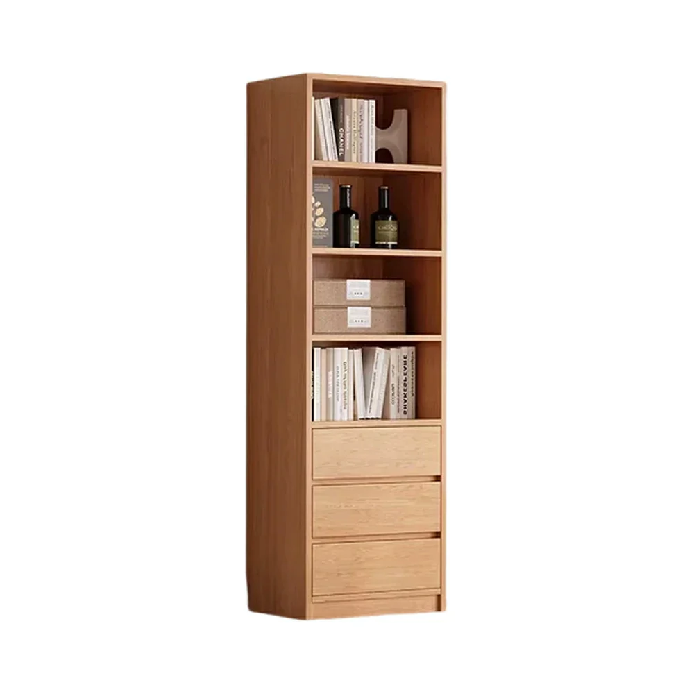 LIVARA 60cm Storage Cabinet - Open Multi-Tier Storage with Durable Wood Construction, Natural Grain Finish & Space-Saving Design
