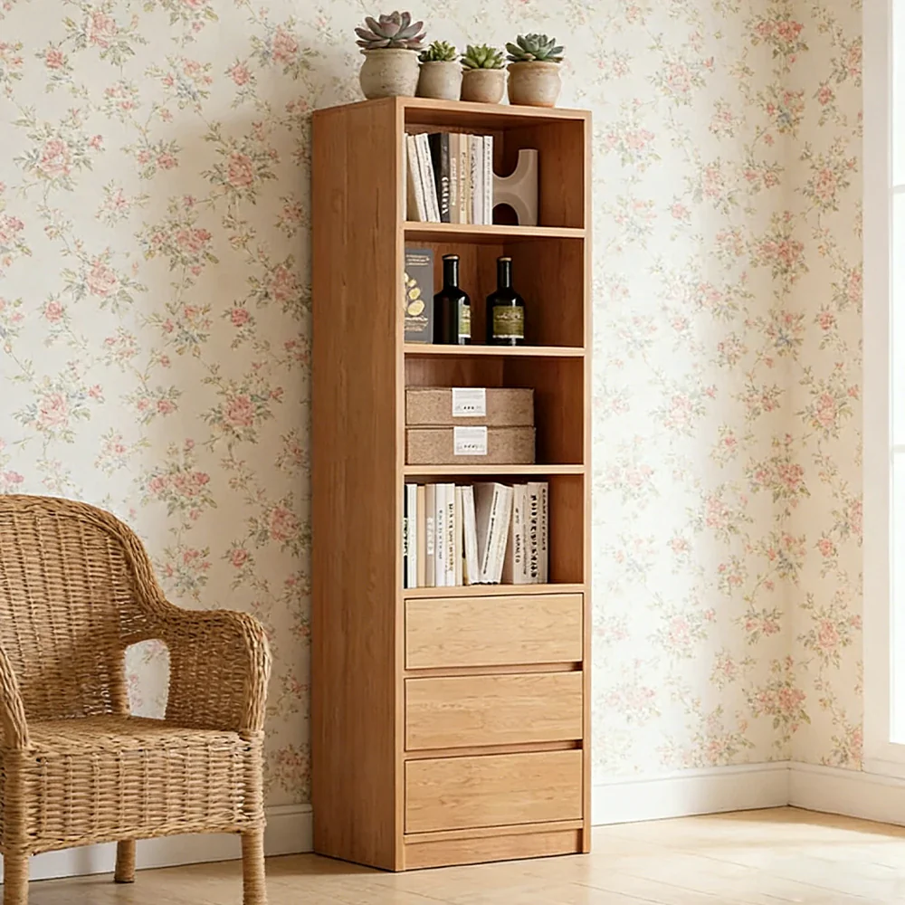 LIVARA 60cm Storage Cabinet - Open Multi-Tier Storage with Durable Wood Construction, Natural Grain Finish & Space-Saving Design - Image 2