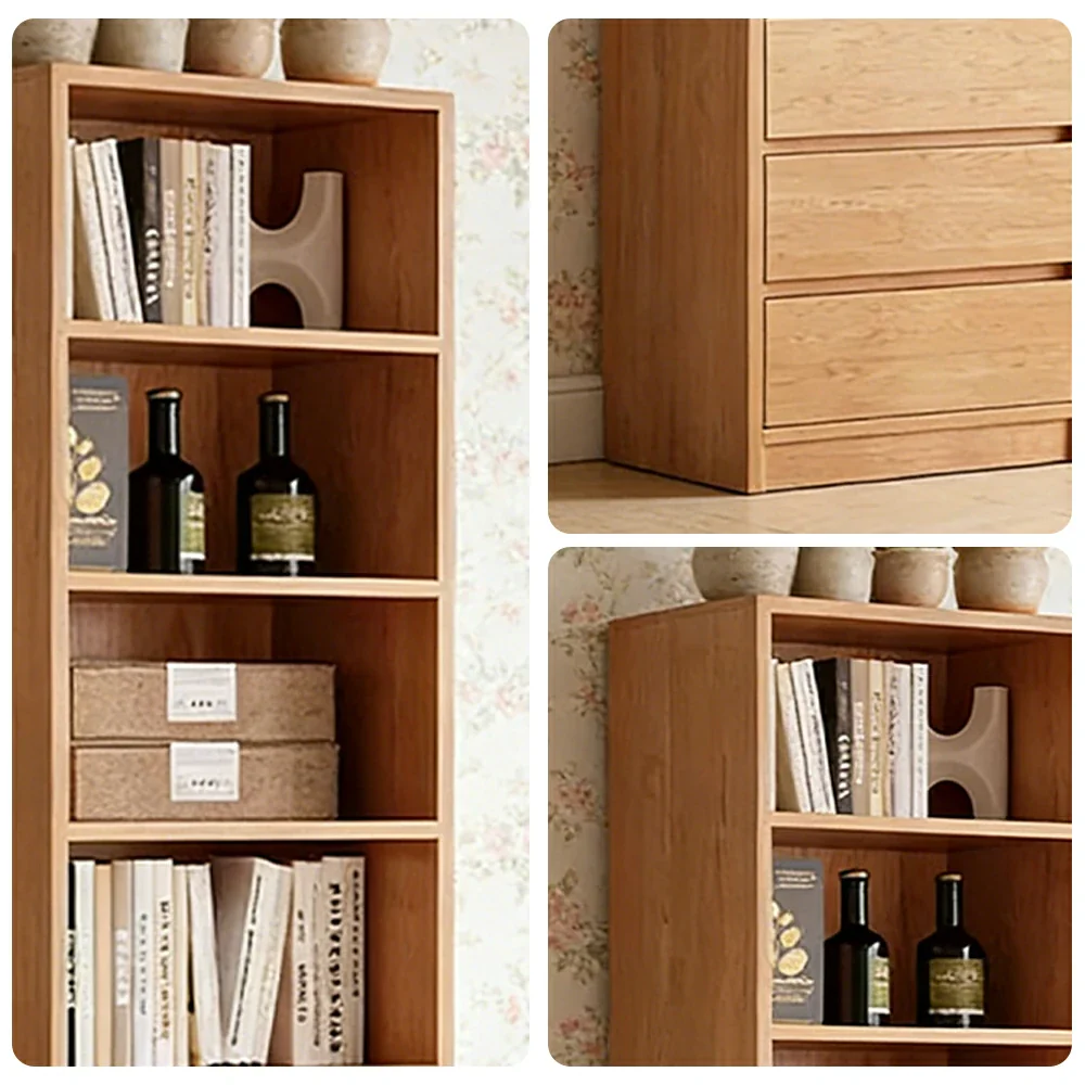 LIVARA 60cm Storage Cabinet - Open Multi-Tier Storage with Durable Wood Construction, Natural Grain Finish & Space-Saving Design - Image 3