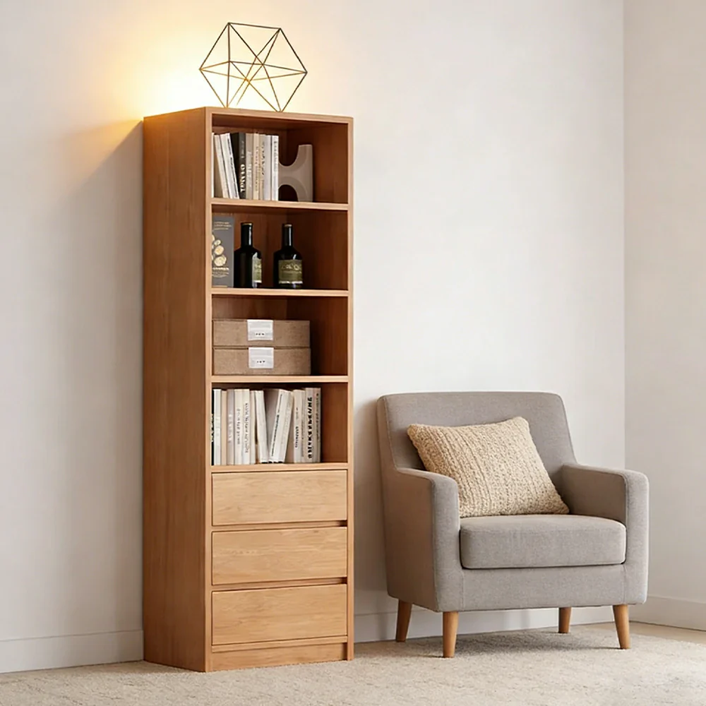 LIVARA 60cm Storage Cabinet - Open Multi-Tier Storage with Durable Wood Construction, Natural Grain Finish & Space-Saving Design - Image 4