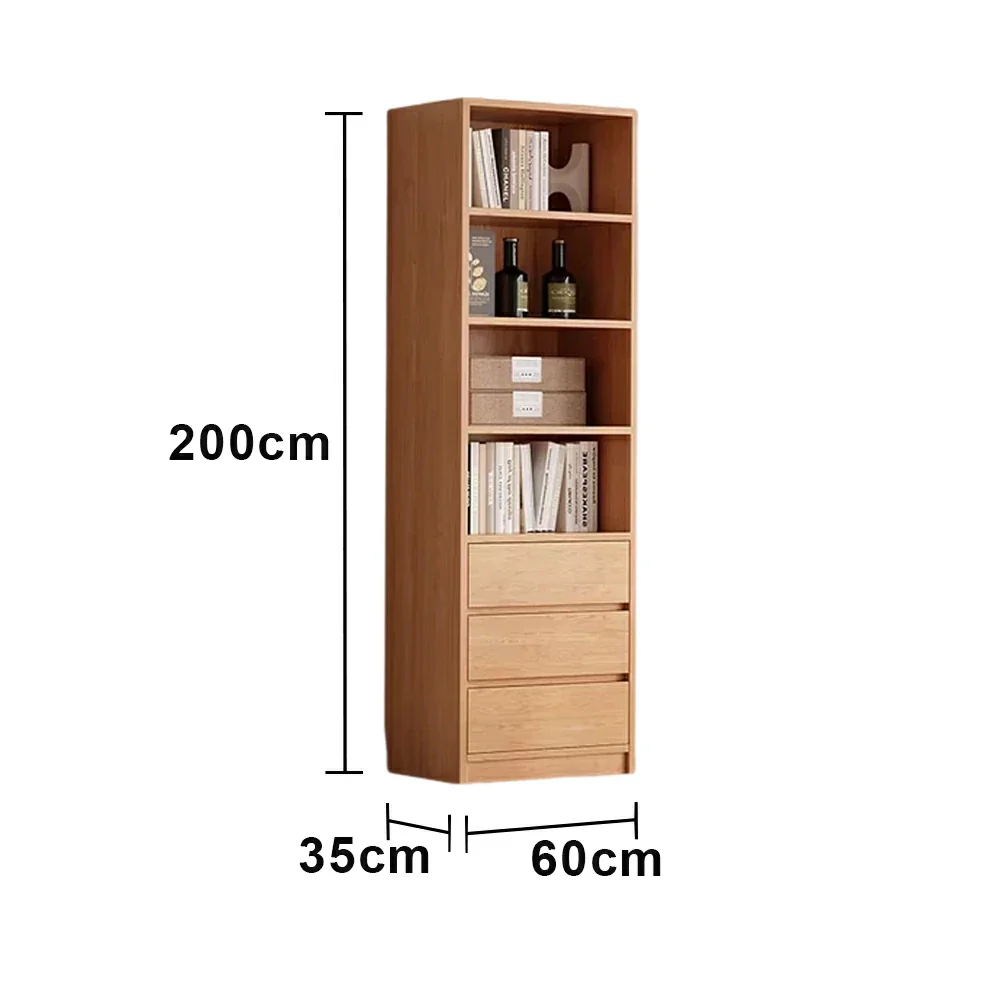 LIVARA 60cm Storage Cabinet - Open Multi-Tier Storage with Durable Wood Construction, Natural Grain Finish & Space-Saving Design - Image 5