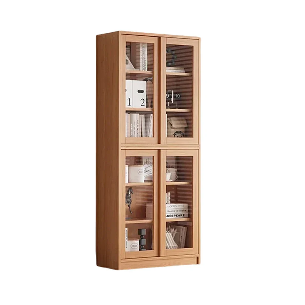 LIVARA 80cm Storage Cabinet - Open Multi-Tier Storage with Durable Wood Construction, Natural Grain Finish & Space-Saving Design
