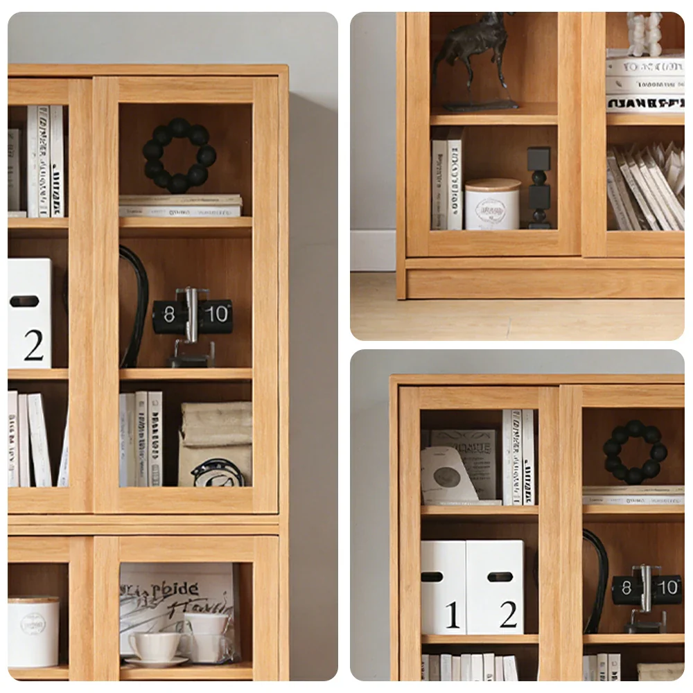 LIVARA 80cm Storage Cabinet - Open Multi-Tier Storage with Durable Wood Construction, Natural Grain Finish & Space-Saving Design - Image 3