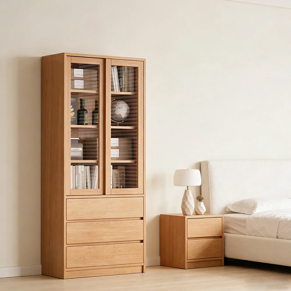 LIVARA 80cm Storage Cabinet - Open Multi-Tier Shelving with Durable Wood Construction, Natural Grain Finish & Space-Saving Design - Image 2