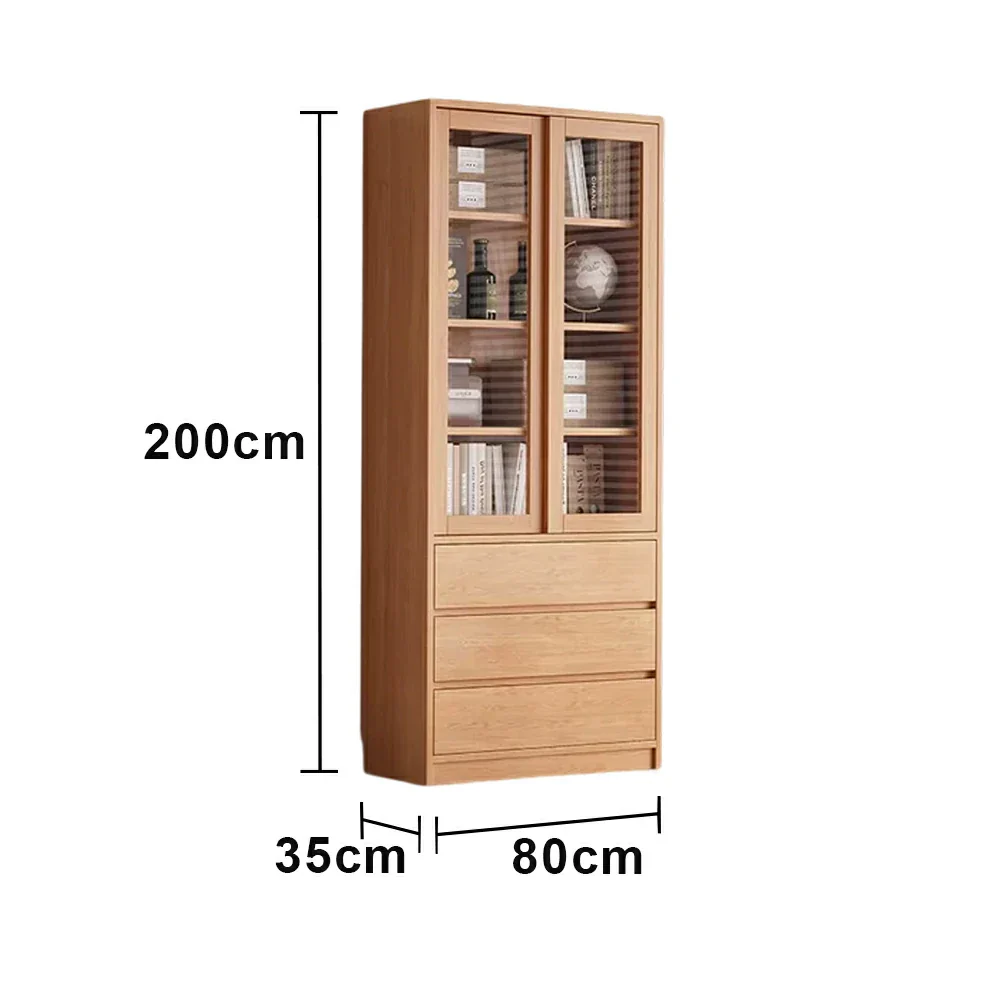LIVARA 80cm Storage Cabinet - Open Multi-Tier Shelving with Durable Wood Construction, Natural Grain Finish & Space-Saving Design - Image 5