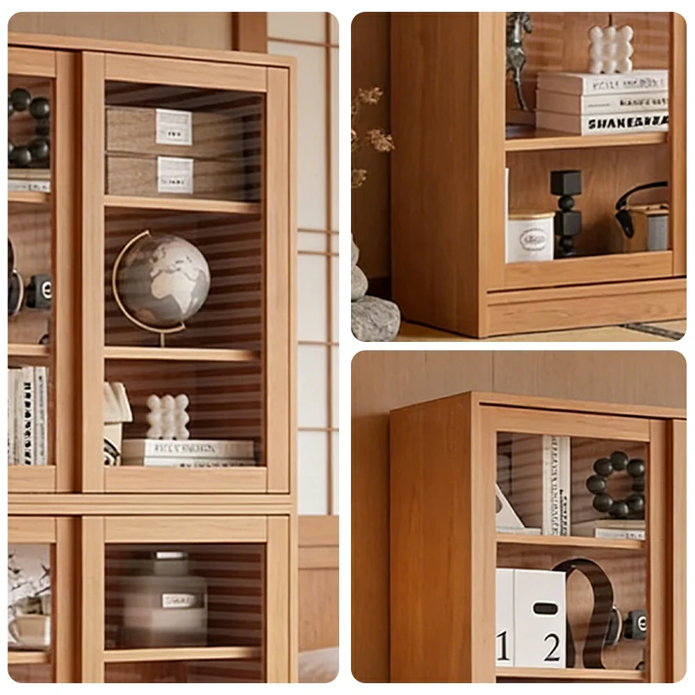 LIVARA 120cm Storage Cabinet - Open Multi-Tier Shelving with Durable Wood Construction, Natural Grain Finish & Space-Saving Design - Image 3