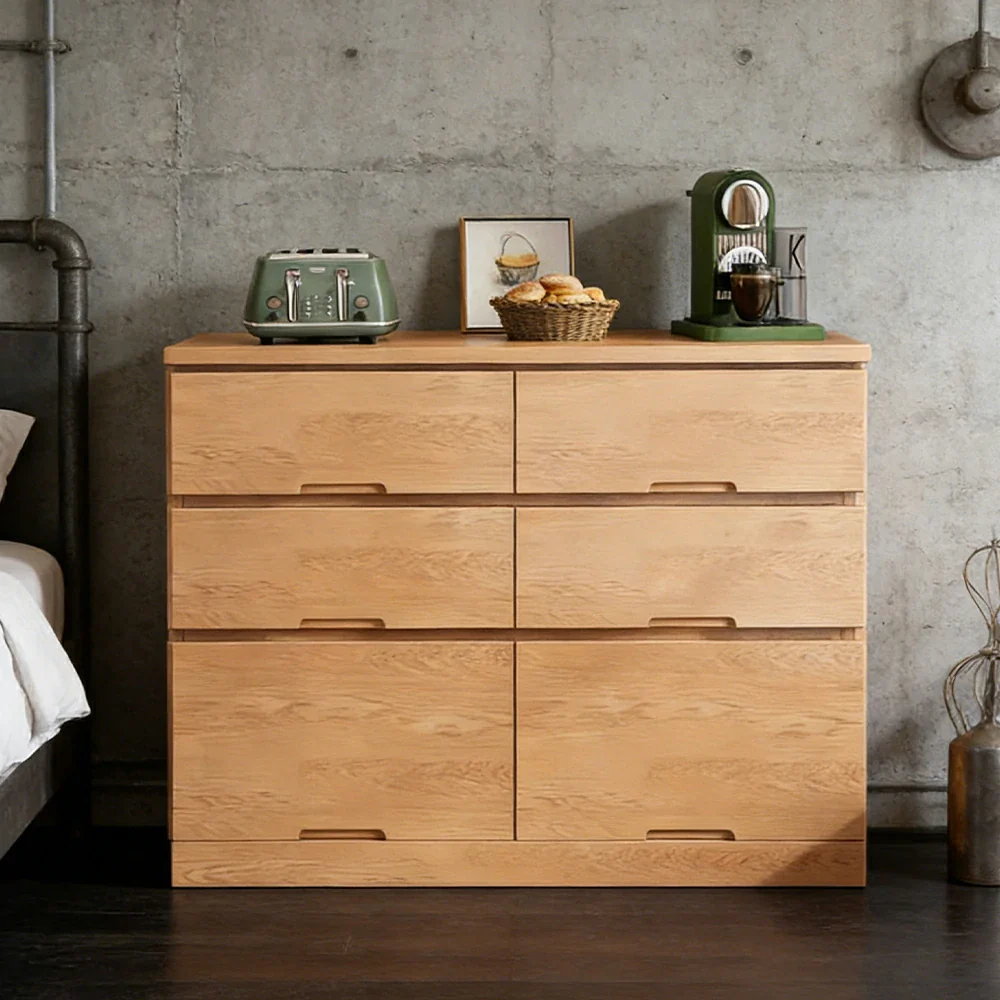 LIVARA 6-Drawer 120cm Sideboard Cabinet - Wide Countertop Design with Solid Wood Construction, Spacious Storage & Quiet Hardware - Image 4