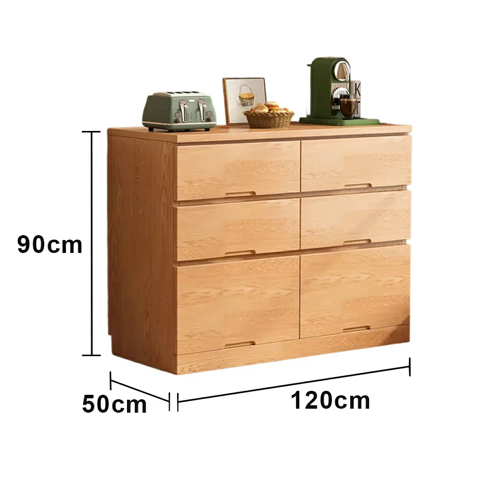 LIVARA 6-Drawer 120cm Sideboard Cabinet - Wide Countertop Design with Solid Wood Construction, Spacious Storage & Quiet Hardware - Image 5