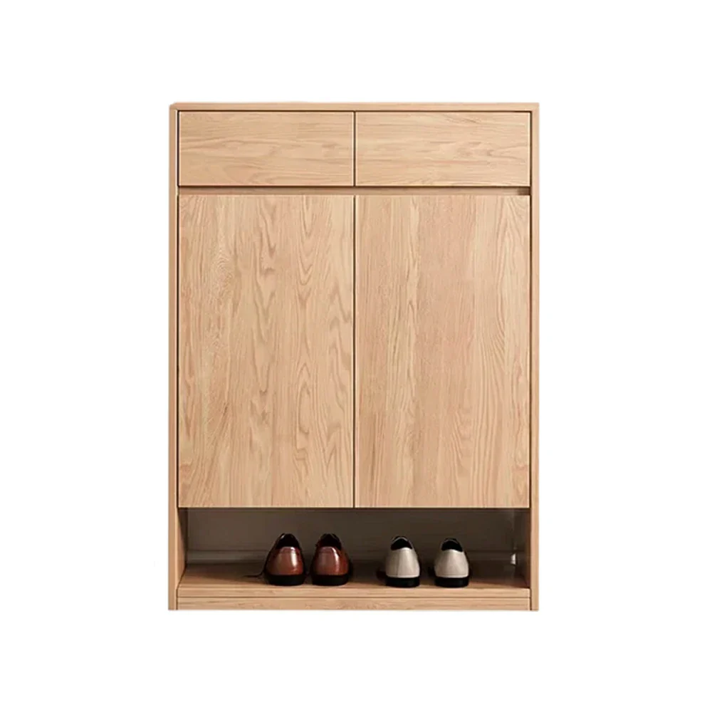 LIVARA 80/120cm Shoe Cabinet - Adjustable Shelving with Solid Wood Construction, Multi-Compartment Design & Top Drawer Storage