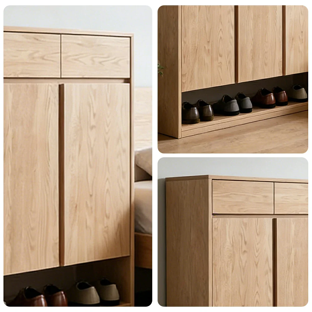 LIVARA 80/120cm Shoe Cabinet - Adjustable Shelving with Solid Wood Construction, Multi-Compartment Design & Top Drawer Storage - Image 8