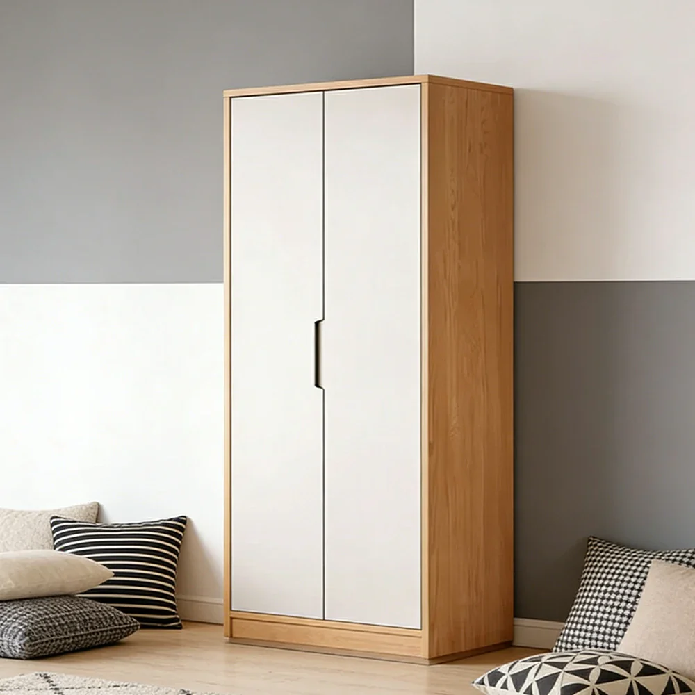 LIVARA 80cm Wardrobe Cabinet - Multi-Compartment Hanging Storage with Malacca Board Doors, Solid Wood Rail & Soft-Close Hardware - Image 4