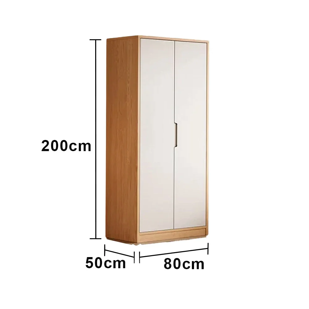 LIVARA 80cm Wardrobe Cabinet - Multi-Compartment Hanging Storage with Malacca Board Doors, Solid Wood Rail & Soft-Close Hardware - Image 5