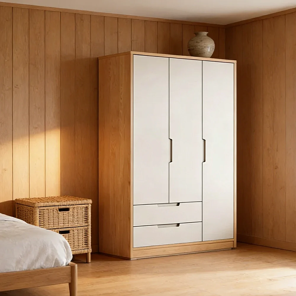 LIVARA 120cm Wardrobe Cabinet - Multi-Compartment Hanging Storage with Malacca Board Doors, Solid Wood Rail & Soft-Close Hardware - Image 2