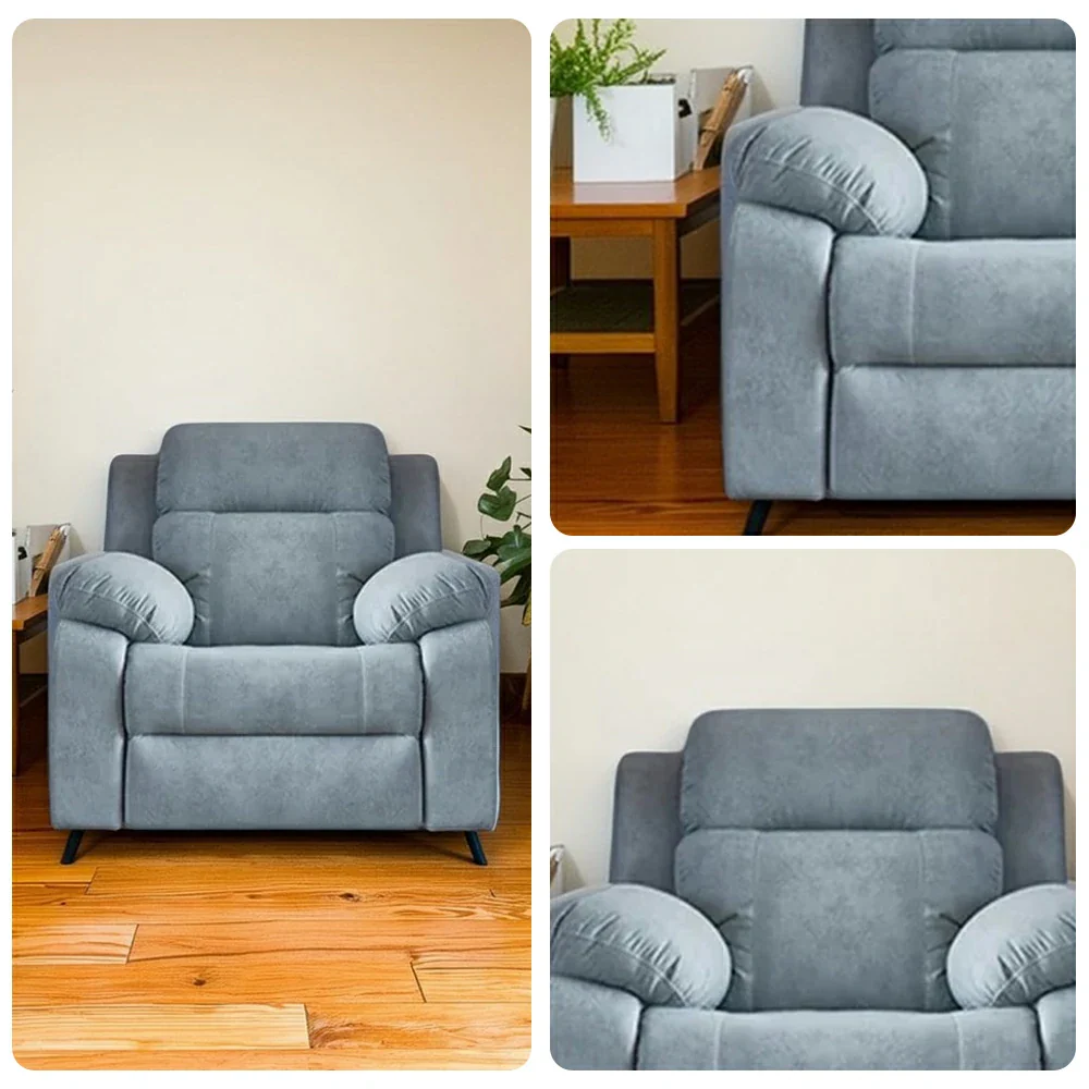 LIVARA 98cm Single Electric Recliner Chair Cat-Scratch Fabric Zero-Wall Comfort Design for Living Room - Grey - Image 3