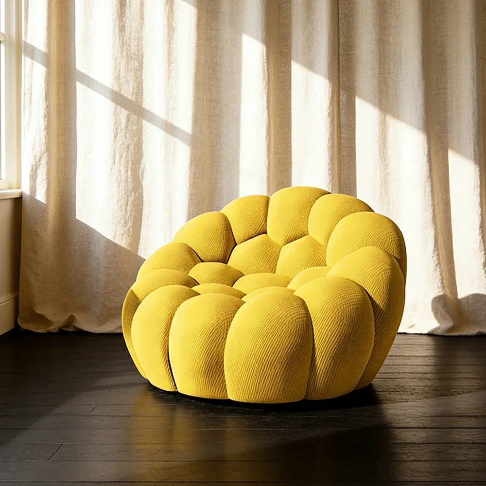 LUXORA B011A Sofa Compressible Packaging Quick Rebound Cushion High Density Foam Core Space Saving Design - Yellow - Image 2