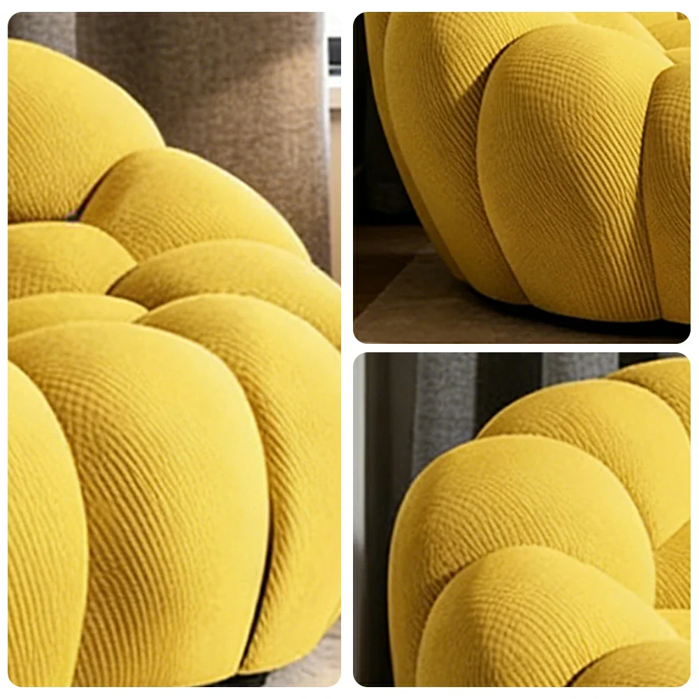 LUXORA B011A Sofa Compressible Packaging Quick Rebound Cushion High Density Foam Core Space Saving Design - Yellow - Image 3