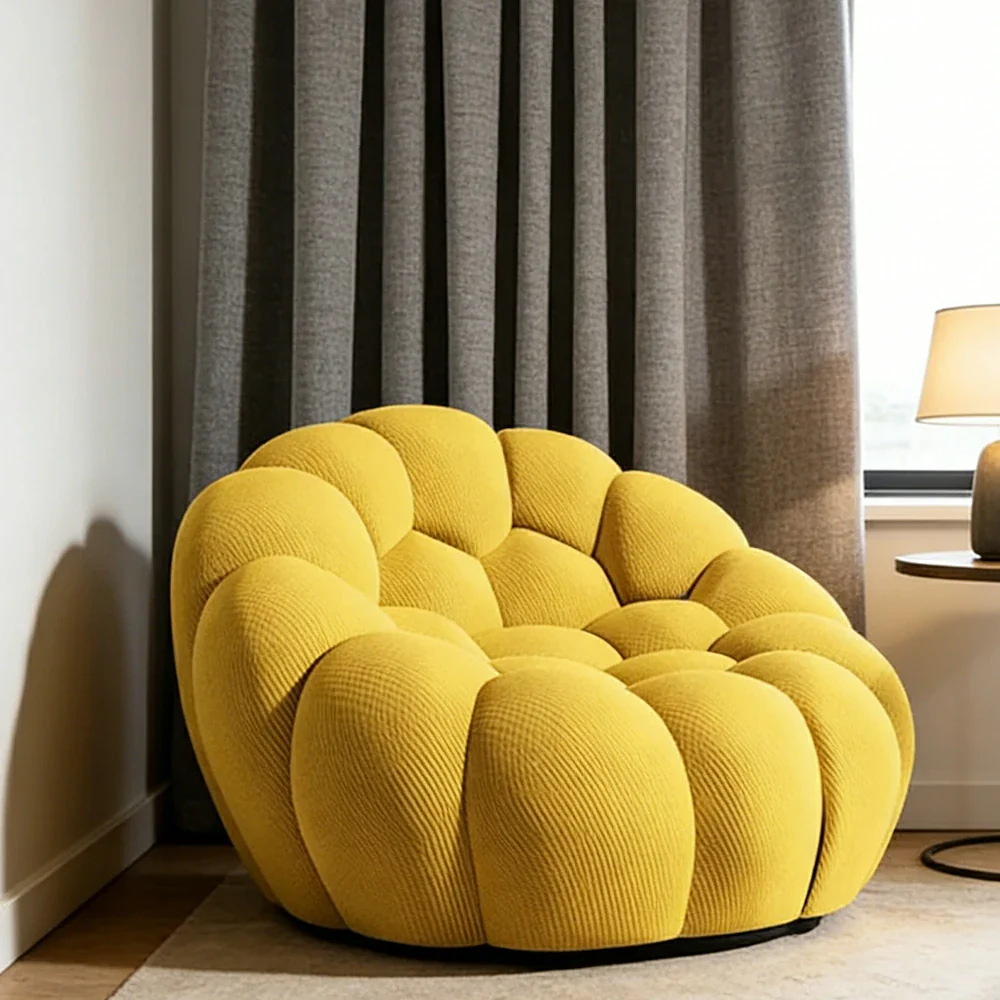LUXORA B011A Sofa Compressible Packaging Quick Rebound Cushion High Density Foam Core Space Saving Design - Yellow - Image 4