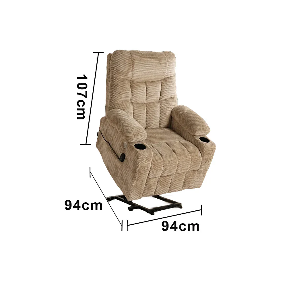LUXORA Electric Assist Sofa, One-Touch Recline Function, Soft Breathable Upholstery, High-Density Foam, Ergonomic Comfort Design - Beige - Image 5