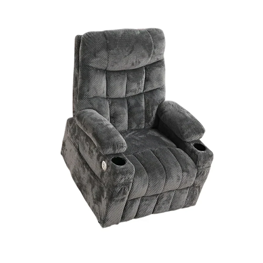 LUXORA Electric Assist Sofa, One-Touch Recline Function, Soft Breathable Upholstery, High-Density Foam, Ergonomic Comfort Design - Grey