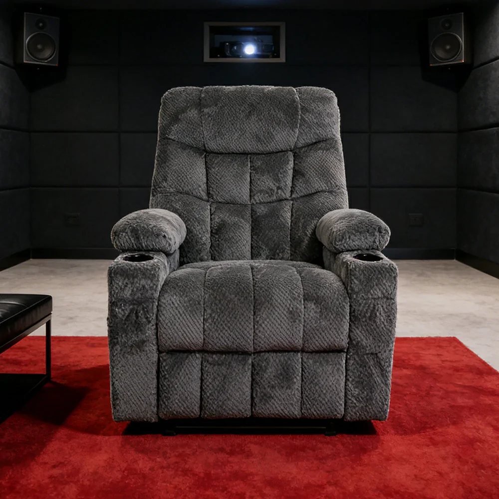 LUXORA Electric Assist Sofa, One-Touch Recline Function, Soft Breathable Upholstery, High-Density Foam, Ergonomic Comfort Design - Grey - Image 4