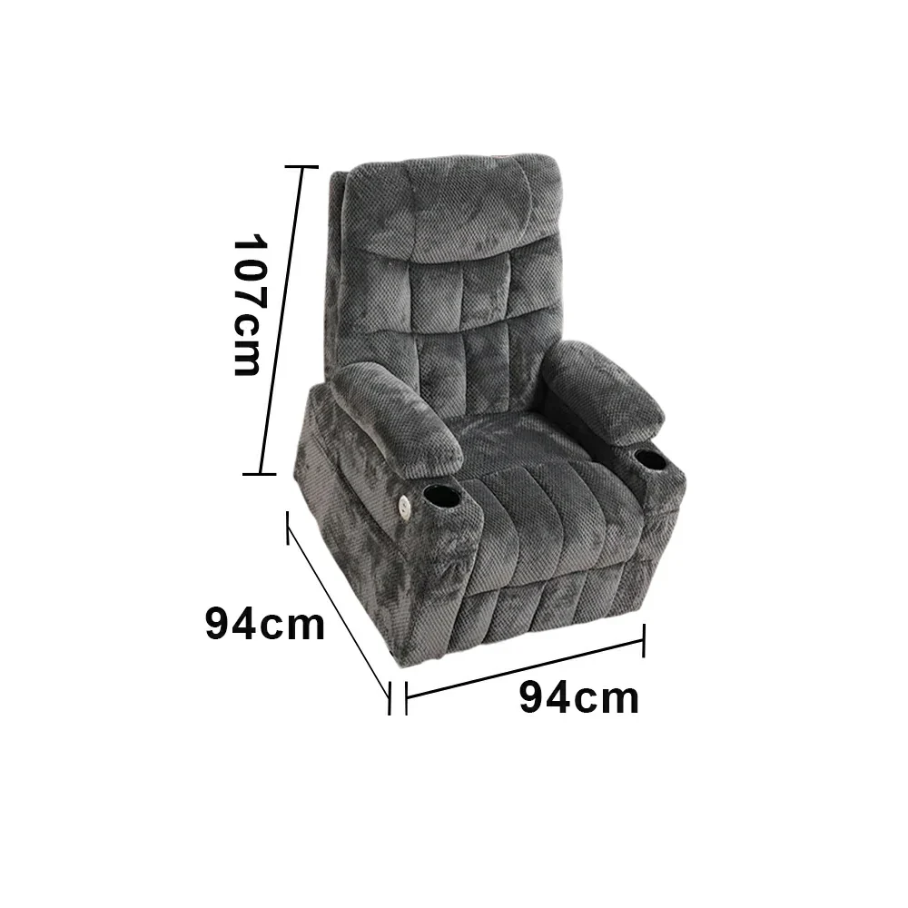 LUXORA Electric Assist Sofa, One-Touch Recline Function, Soft Breathable Upholstery, High-Density Foam, Ergonomic Comfort Design - Grey - Image 5