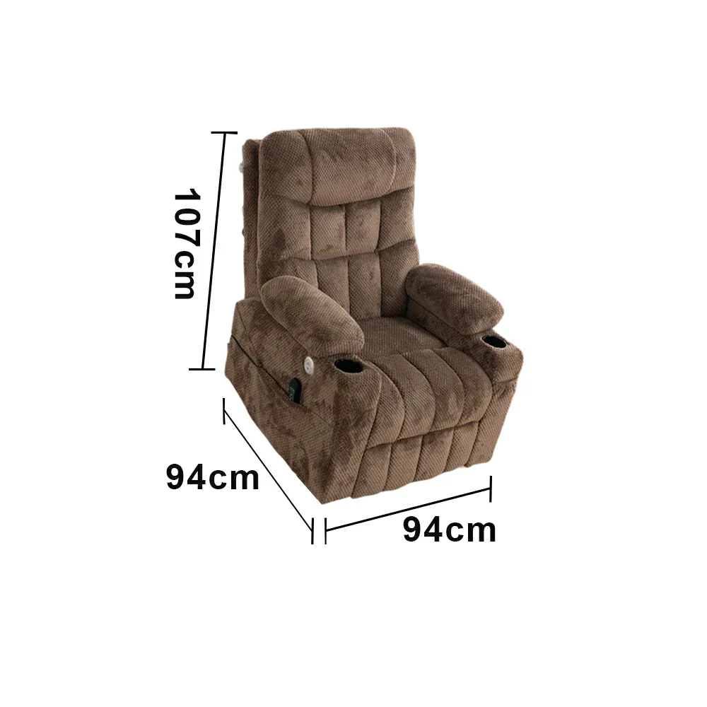 LUXORA Electric Assist Sofa, One-Touch Recline Function, Soft Breathable Upholstery, High-Density Foam, Ergonomic Comfort Design - Khaki - Image 5
