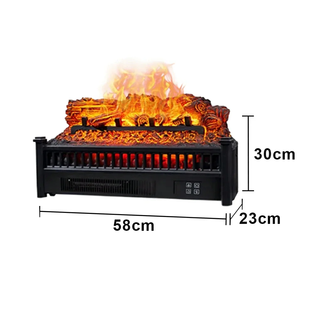 LUXORA Electric Fireplace Heater 3D Log Flame Insert 700W-1600W Indoor Heater with Remote Control - Image 5