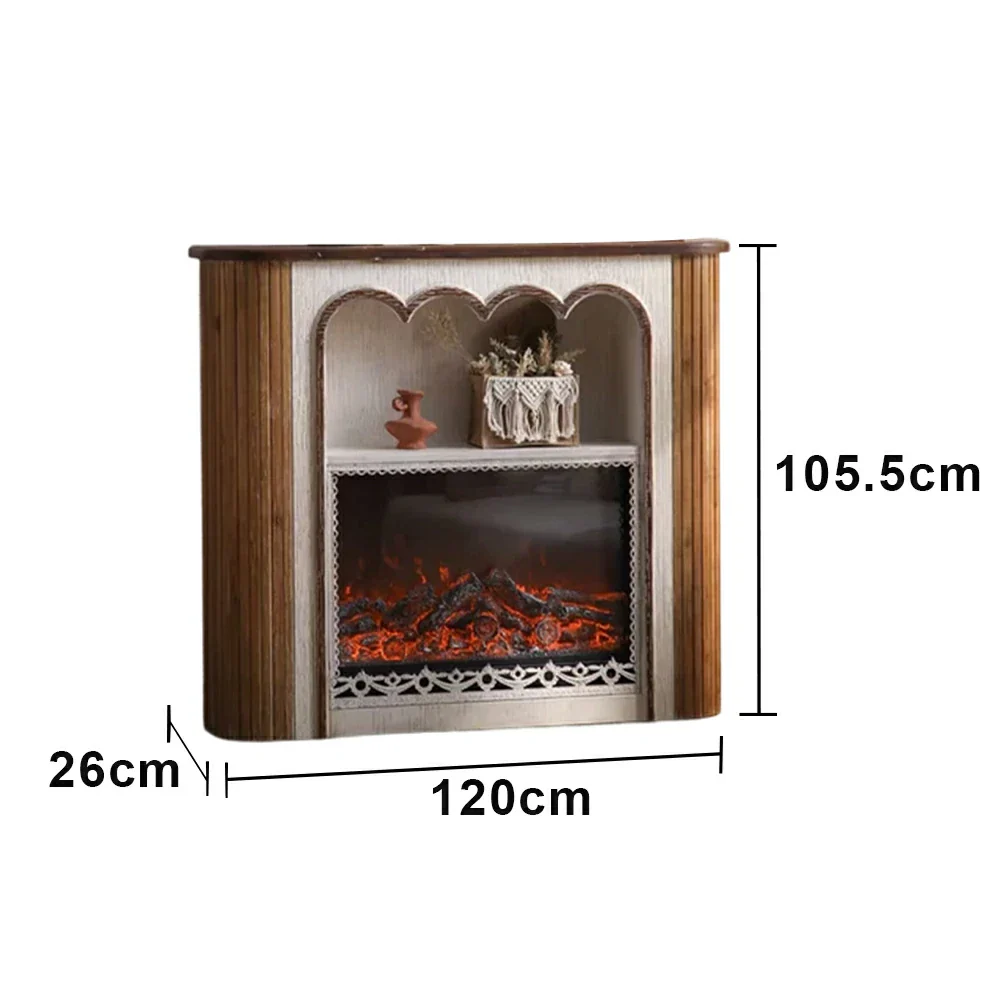 LUXORA Electric Fireplace Mantel Heater Vintage Carved Fireplace Surround Spruce Wood Iron Frame 750W-1500W Heater - Image 5