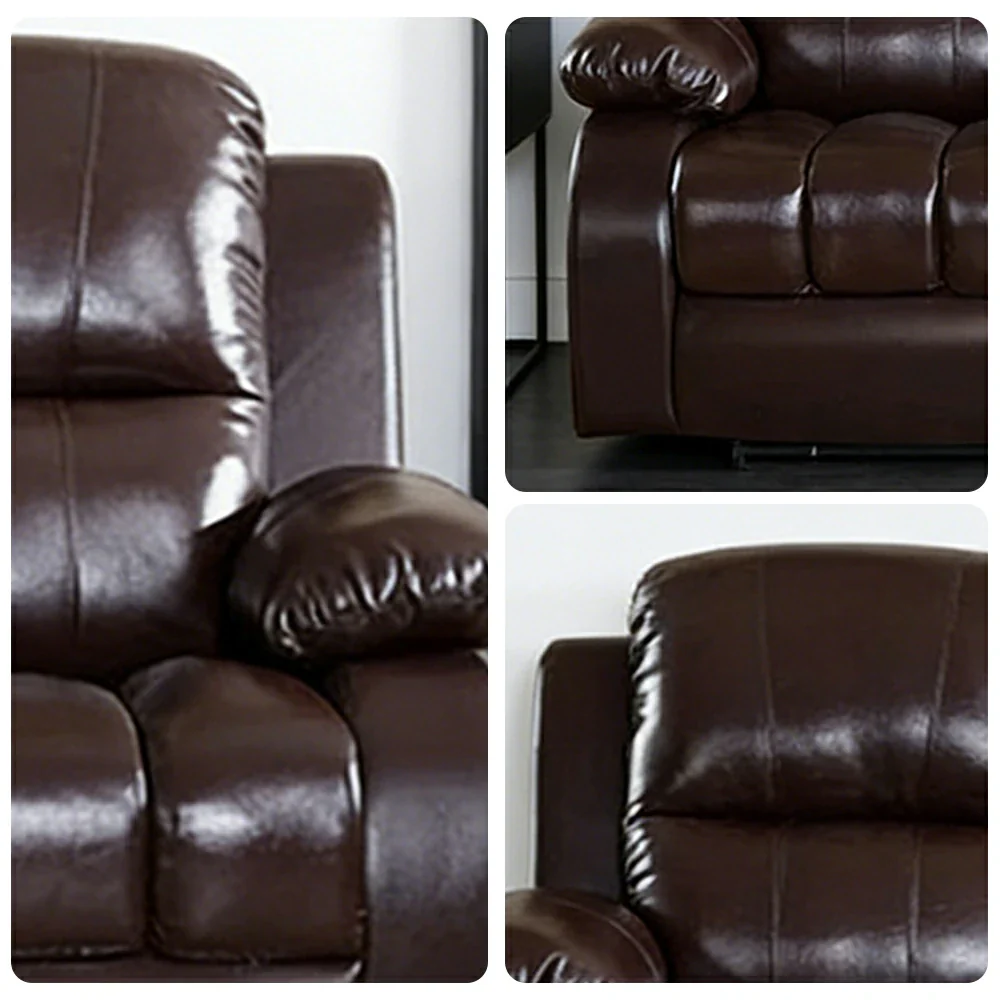 LUXORA 1.9/2.3m Double Electric Home Theatre Recliner Sofa with Centre Console Top-Grain Leather One-Touch Adjustable Backrest & Footrest - Black - Image 3